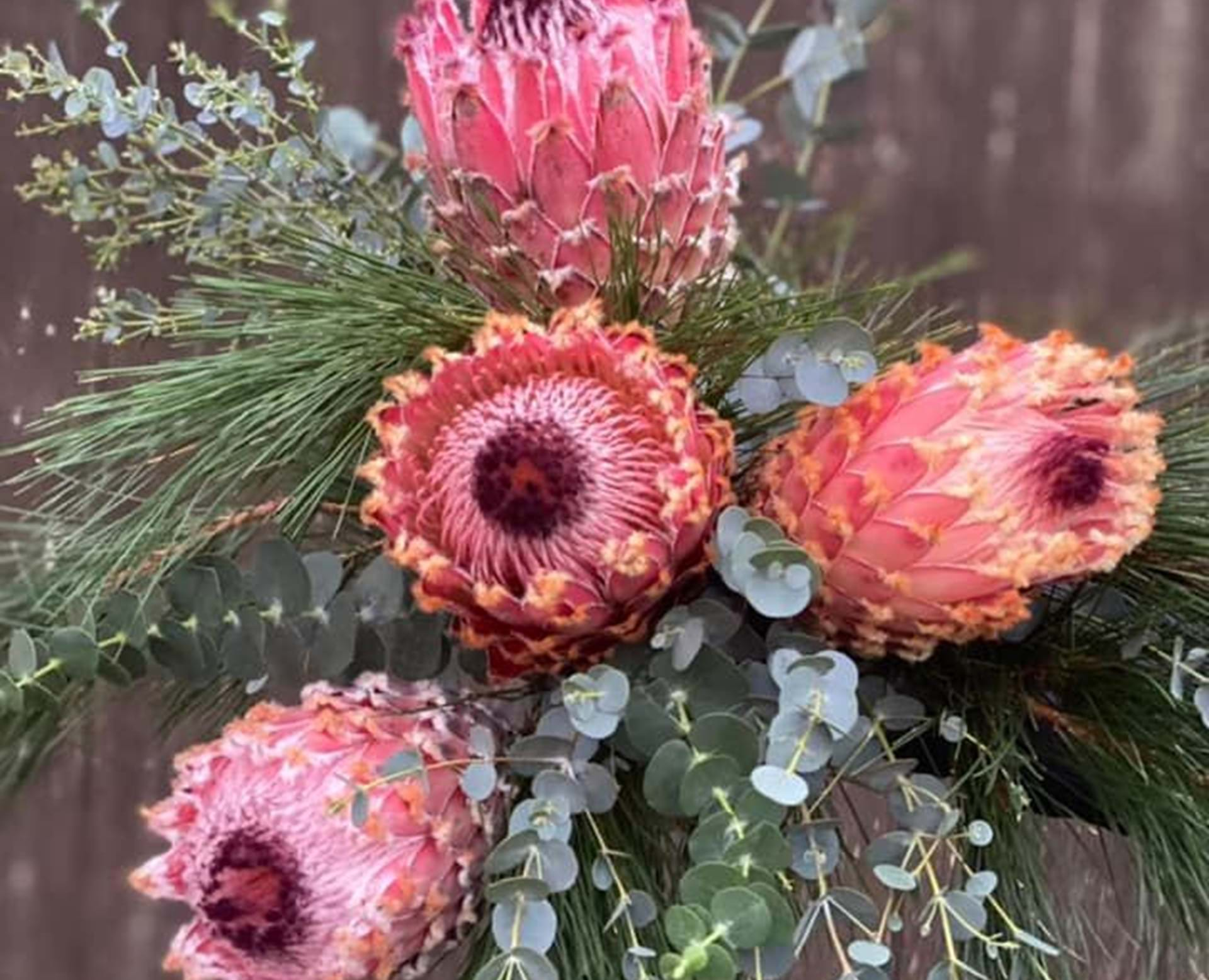 Hænder der holder mobiltelefon og tager billede af blomster